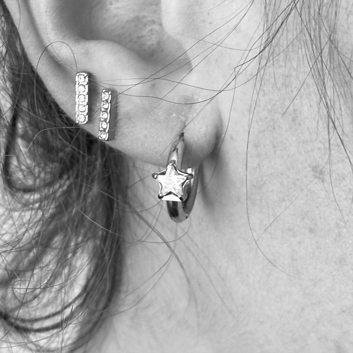 Aritos Estrella Circonita - Azul